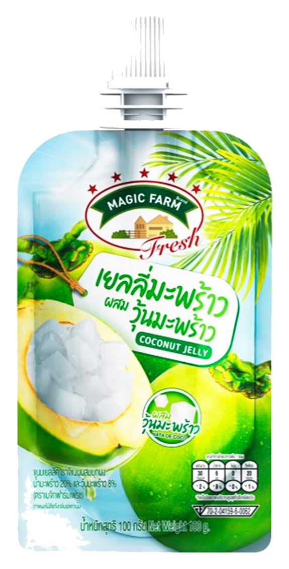 Coconut jelly with nata de coco