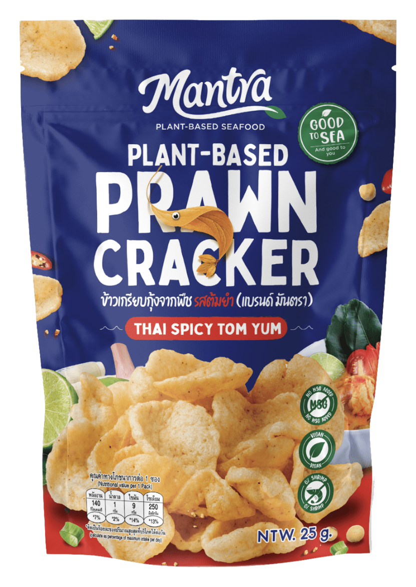 Mantra plant-based prawn cracker tom yum package