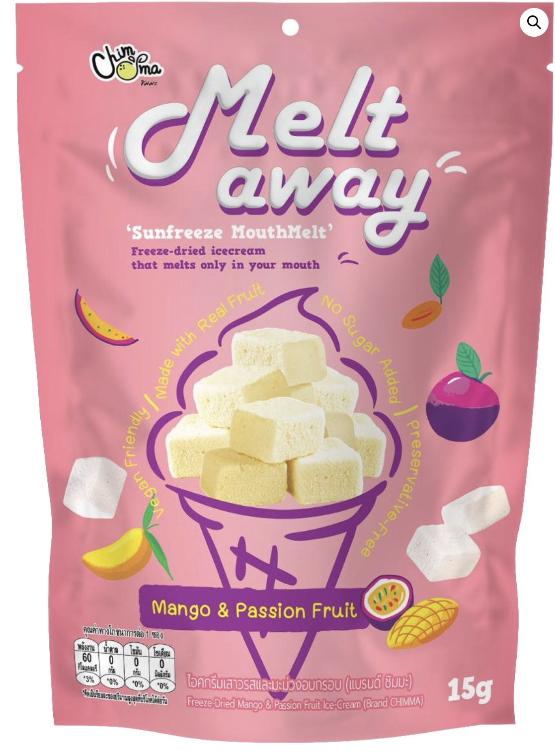Freeze-dried mango ice cream package